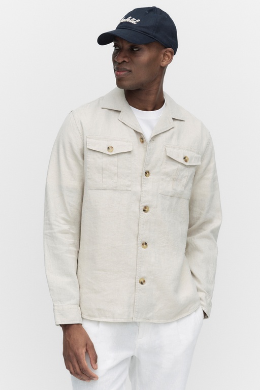 Noah linen overshirt LIGHT BEIGE