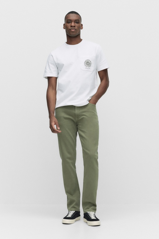 Post regular fit FADED GREEN