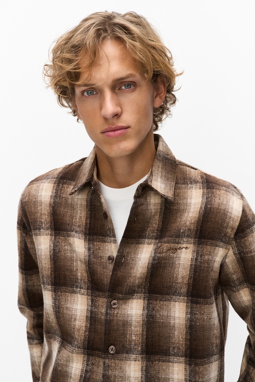 Leon checked shirt Leon checked shirt BROWN