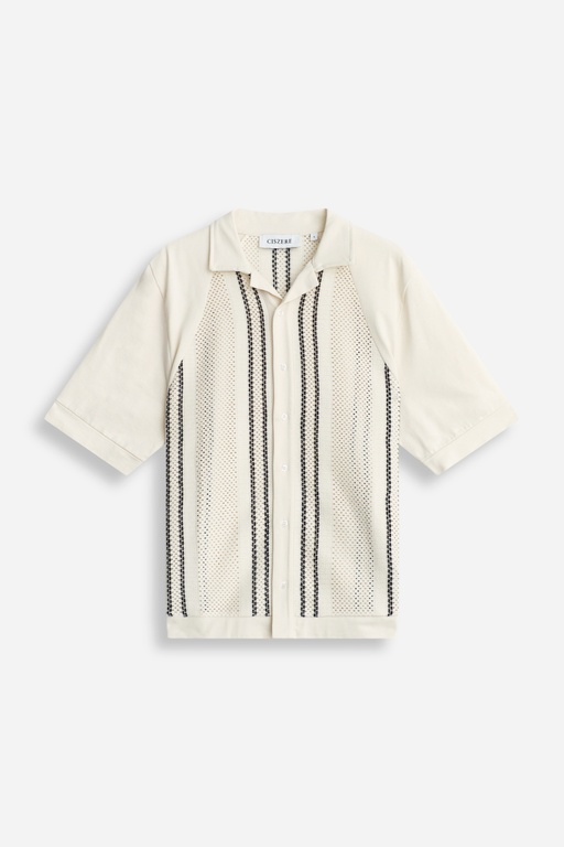 Bran crochet shirt WHITE