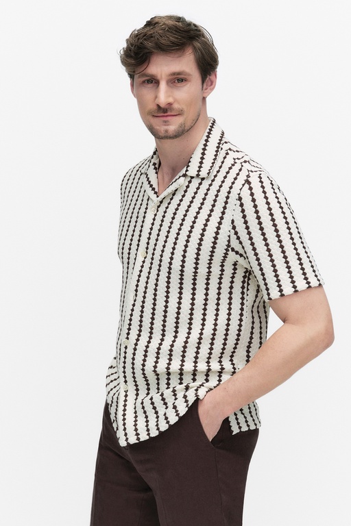 Denis resort shirt Denis resort shirt BROWN STRIPE