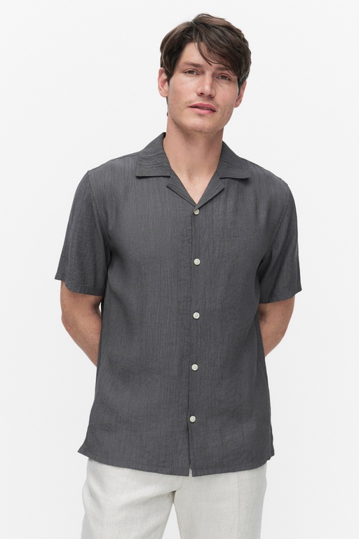Luc crinkle shirt Luc crinkle shirt DK GREEN
