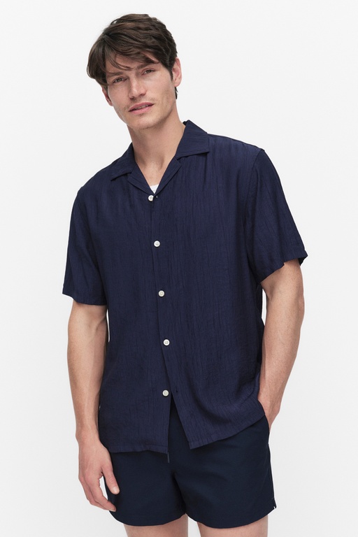 Luc crinkle shirt Luc crinkle shirt NAVY