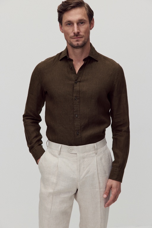 Dante linen shirt Dante linen shirt DK BROWN