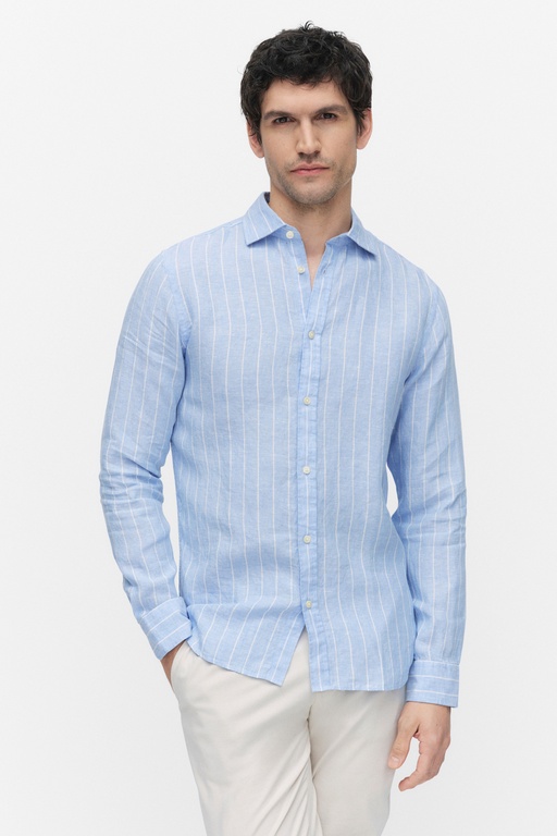 Dante linen shirt Dante linen shirt LT BLUE STRIPE