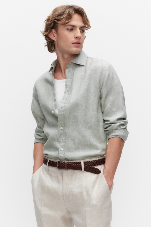 Dante linen shirt LT GREEN MEL