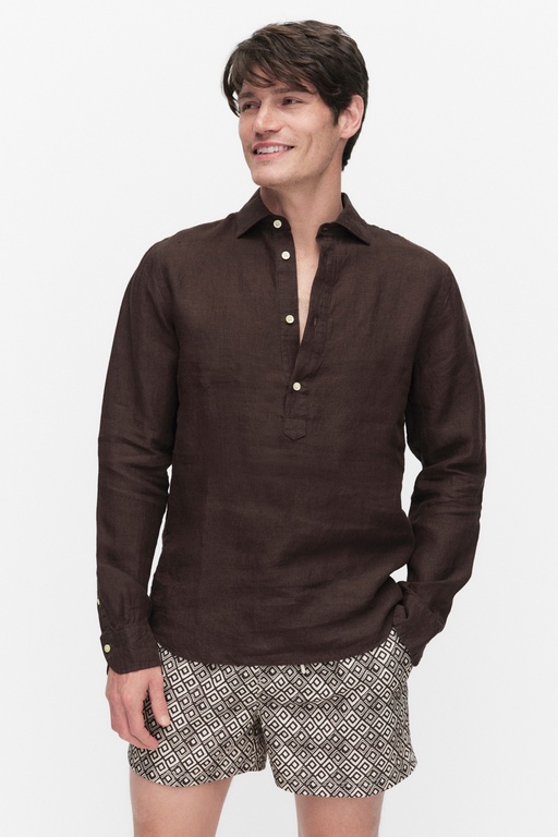 Marcel popover shirt Marcel popover shirt DK BROWN
