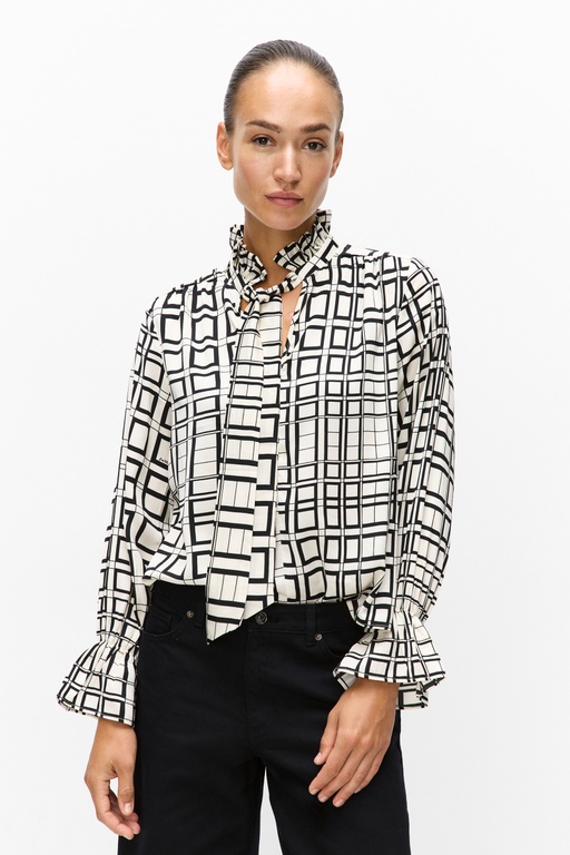 Gracieiw prin blouse SQUARED TILES