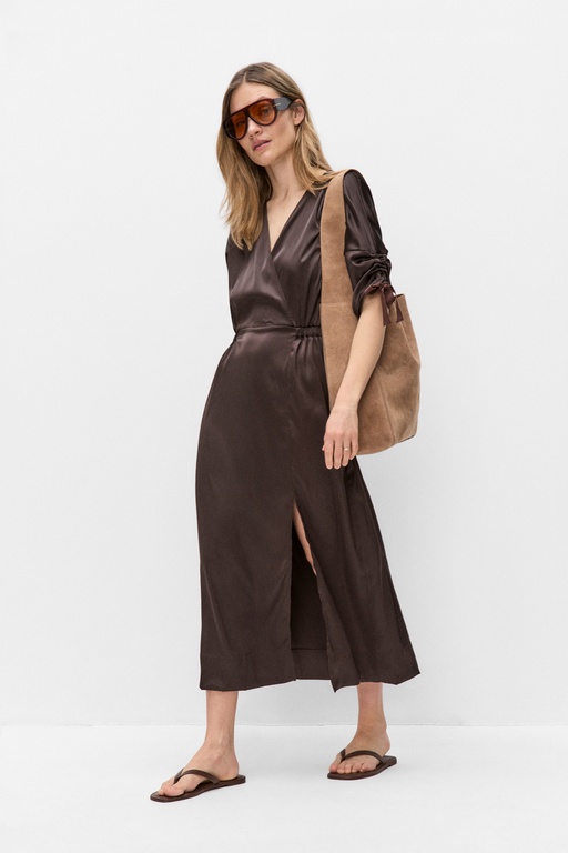 Lakeiw wrap dress COFFEE BEAN