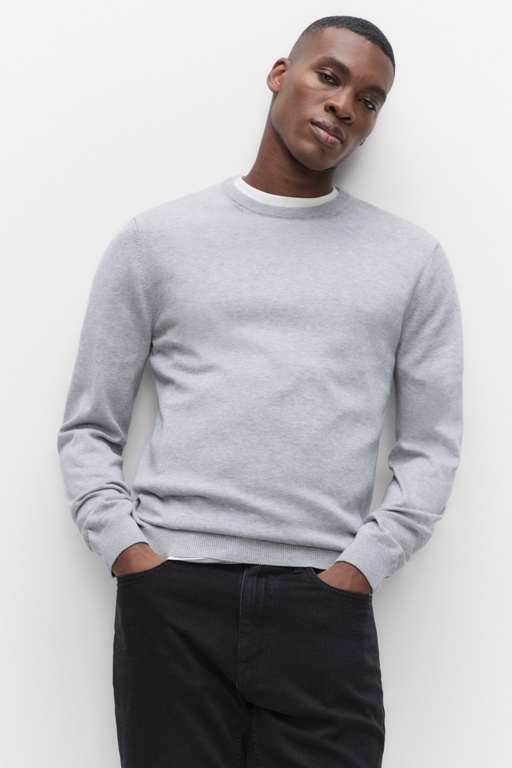 Menton knitted sweater LT GREY MEL