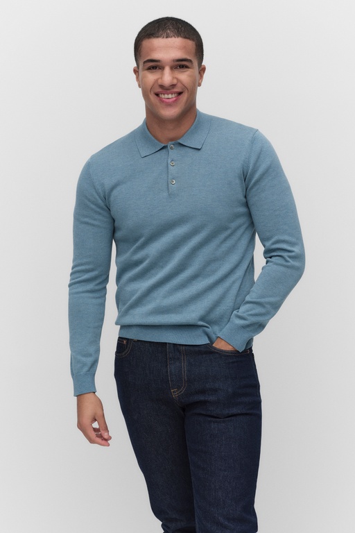 Menton polo shirt AQUA MELANGE