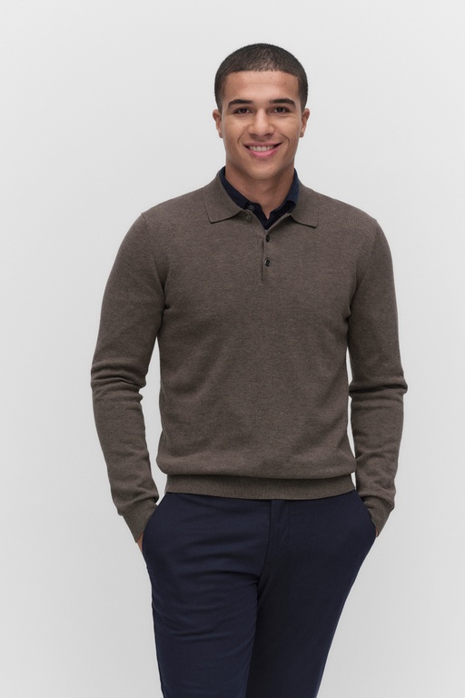 Menton polo shirt TAUPE MELANGE