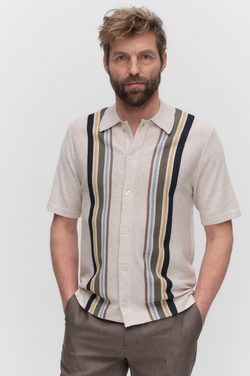 Laurent stripe shirt BEIGE