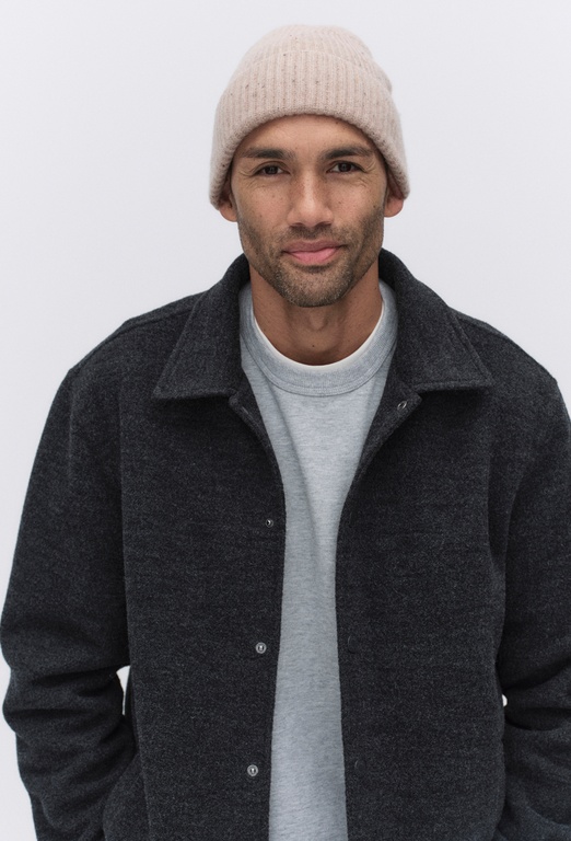 Terry wool beanie BEIGE NEPS