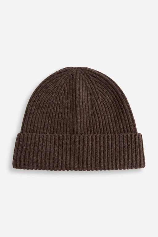 Terry wool beanie BROWN MELANGE