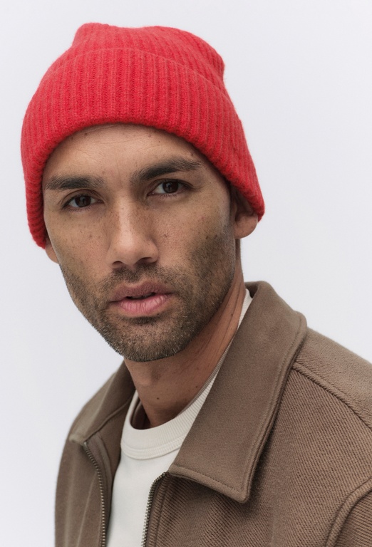 Terry wool beanie RED