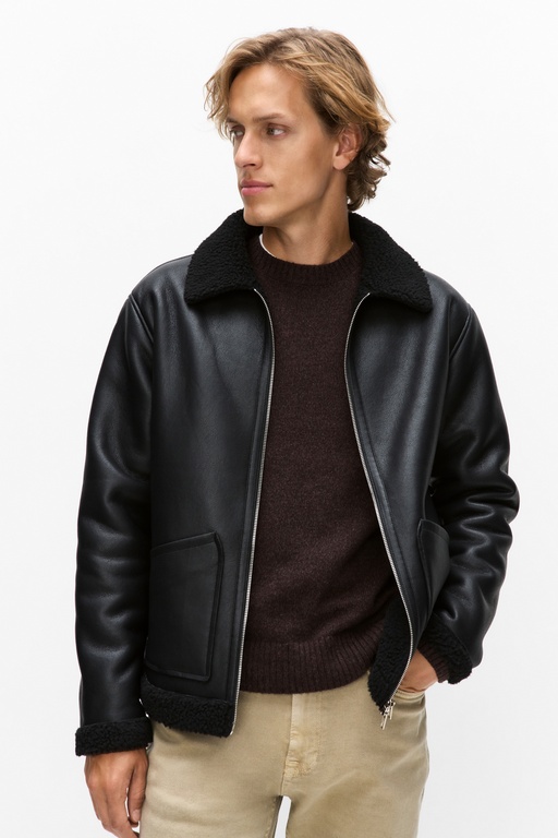 Loux shearling jacke Loux shearling jacke BLACK