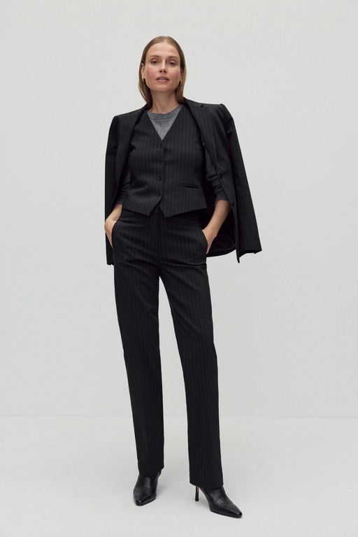 Desi straight trousers Desi straight trousers BLACK PINSTRIPE