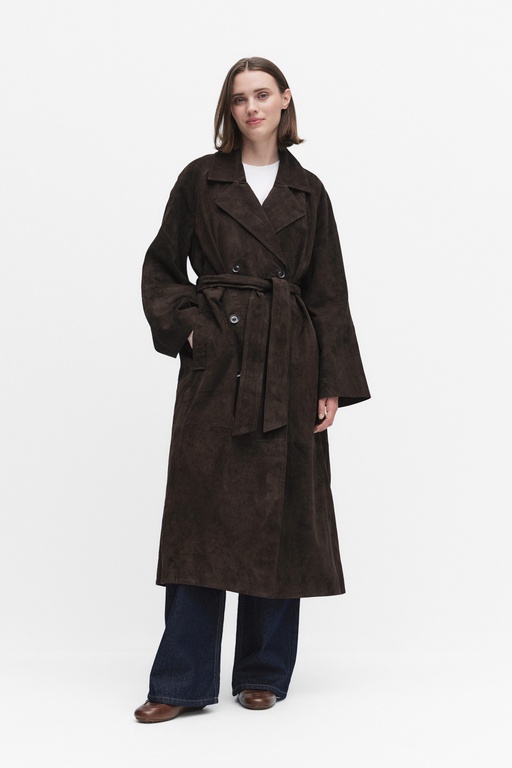 Noomi suede trench CHOCOLATE PLUM
