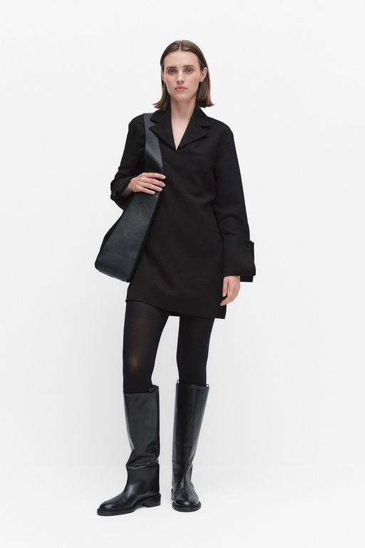 Luisa collar dress BLACK