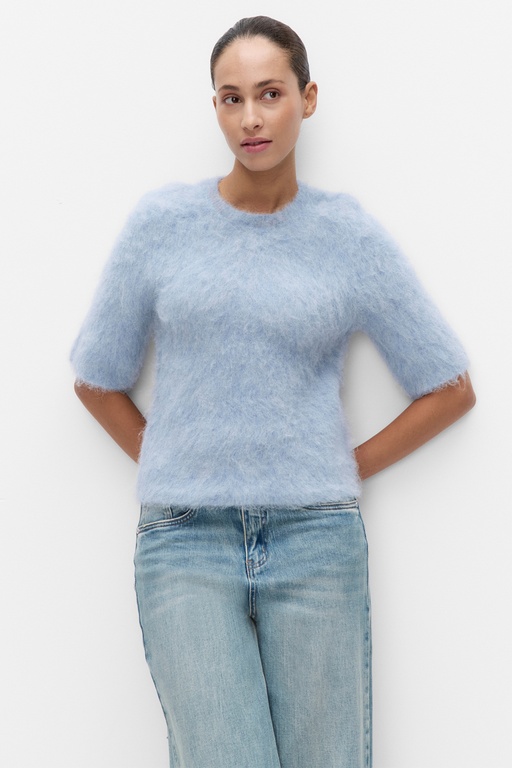 Karla knit ss o-neck FROZEN FJORD