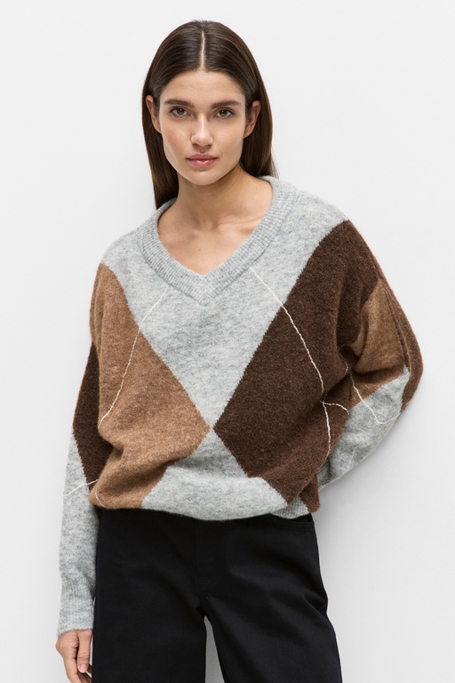 Forca knit v-neck LT GREY MELANGE