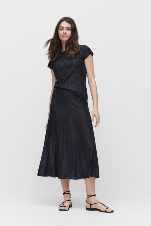 Lisa knitted skirt NAVY LUREX
