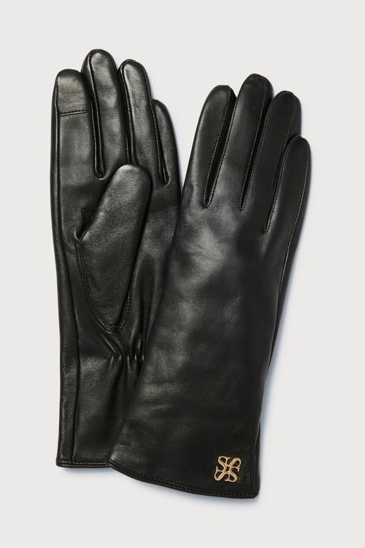 Signature leather glove Signature leather glove BLACK