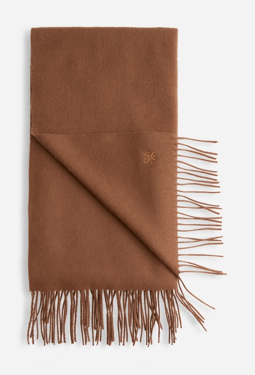 Emma wool scarf Mid Brown