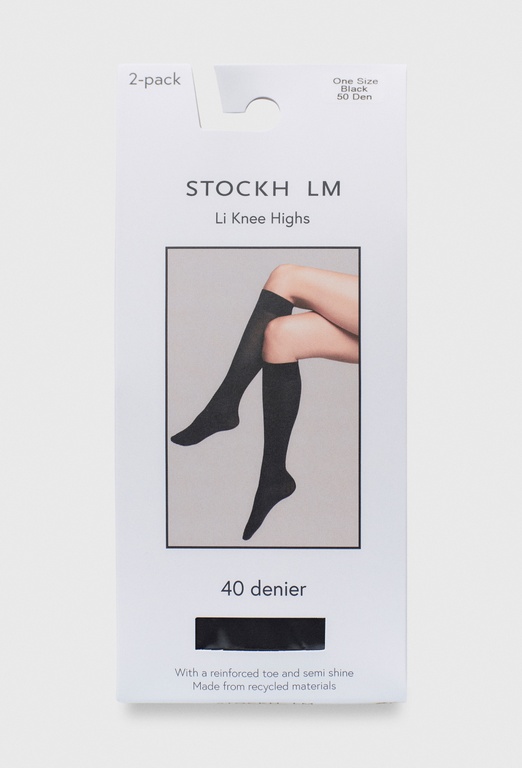 Li 50den knee highs 2p BLACK
