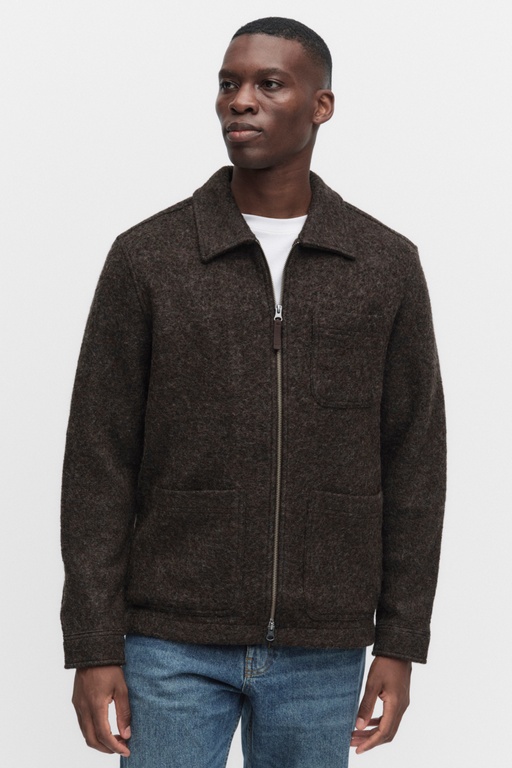 Ben wool overshirt DARK BROWN MEL