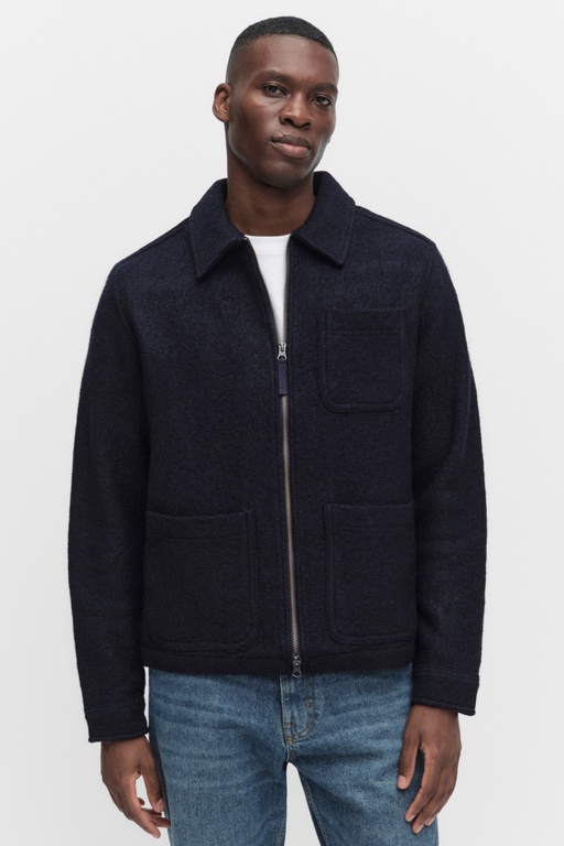 Ben wool overshirt DARK NAVY