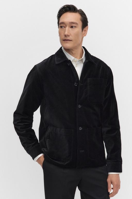 Arran velvet overshirt Arran velvet overshirt BLACK