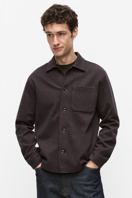 Jacob jersey overshirt DARK BROWN MEL