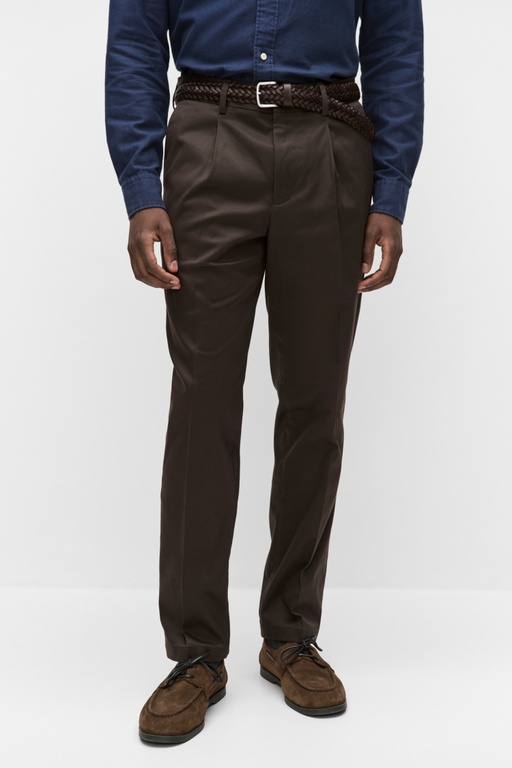Samuel twill trousers DARK BROWN
