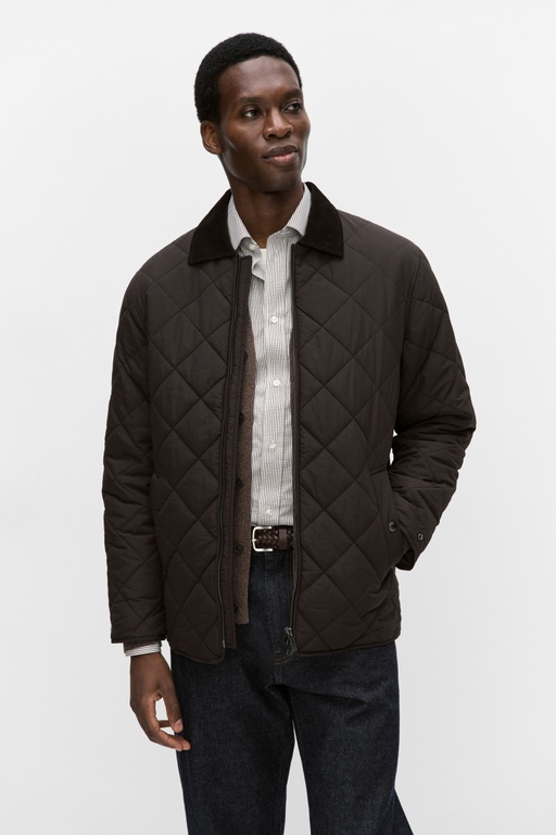 Archie quilted jacket DARK BROWN