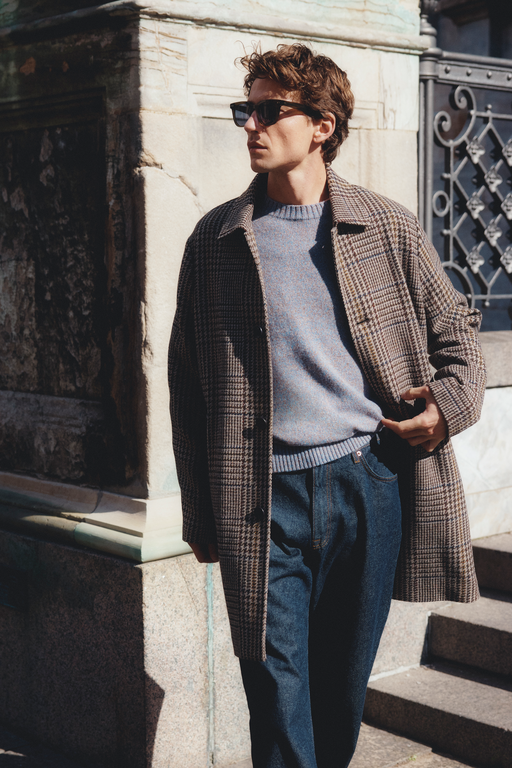 Kevin wool coat BROWN CHECK