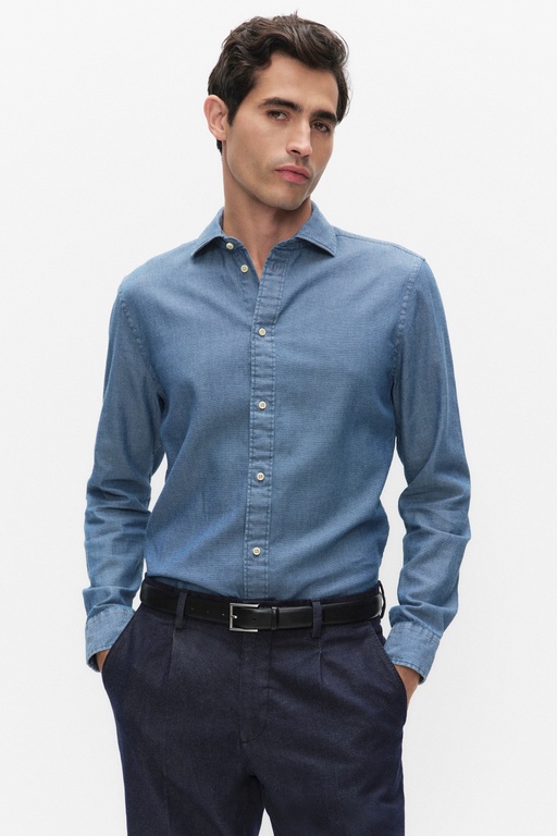 Claude structure shirt Claude structure shirt MID BLUE WASH