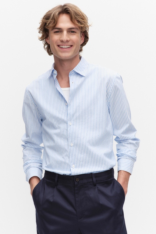 Edwin seersucker shirt LT BLUE STRIPE