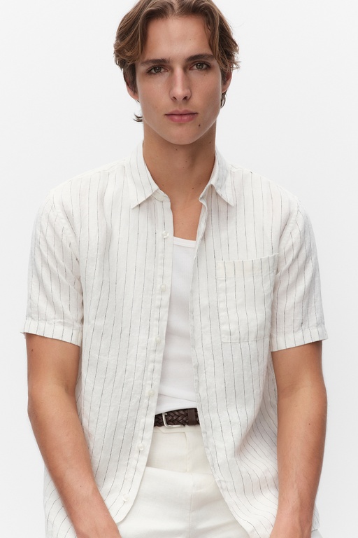 Edison linen shirt Edison linen shirt WHITE STRIPE
