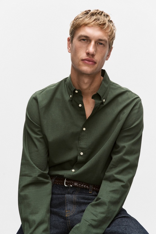 Maison flannel shirt Maison flannel shirt GREEN MELANGE