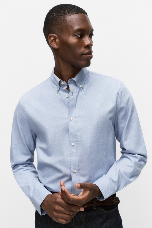 Maison flannel shirt LT BLUE MELANGE