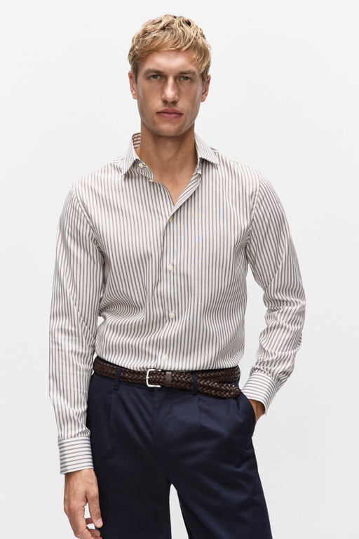 Julian stripe shirt BROWN STRIPE