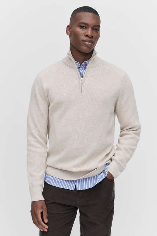 Andres half zip LIGHT BEIGE