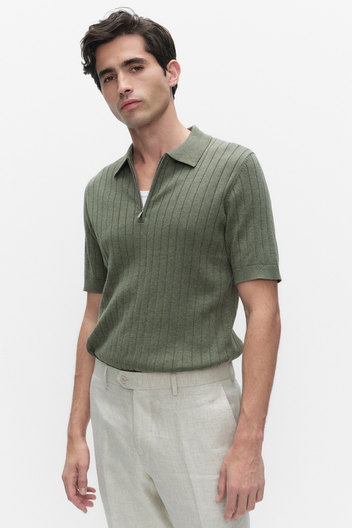 Blake knit poloshirt GREEN MELANGE