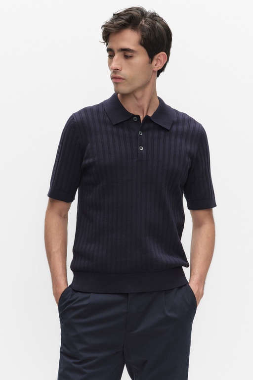 Antonio knit poloshirt DARK BLUE