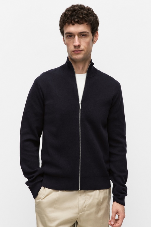 Theo zip cardigan DARK BLUE