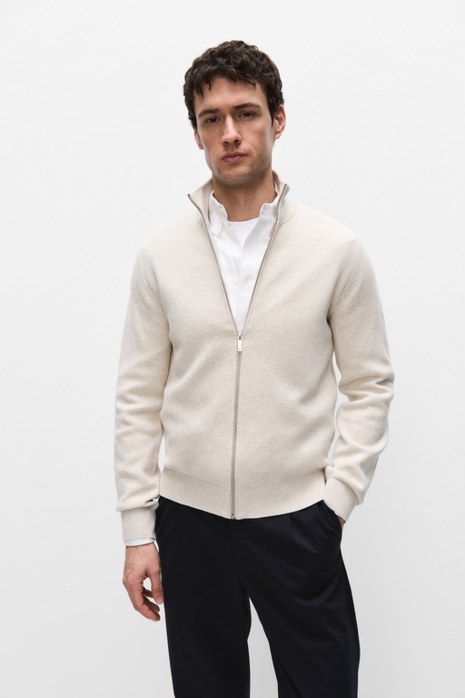 Theo zip cardigan OFFWHITE MELANG