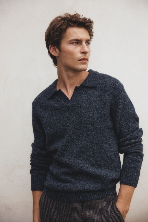 Leo mouline poloshirt NAVY