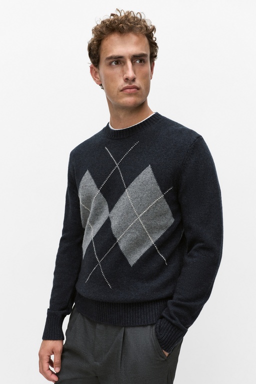 Liam argyle sweater Liam argyle sweater DK BLUE MELANGE